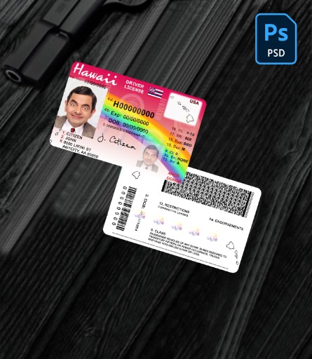 Hawaii driving license PSD